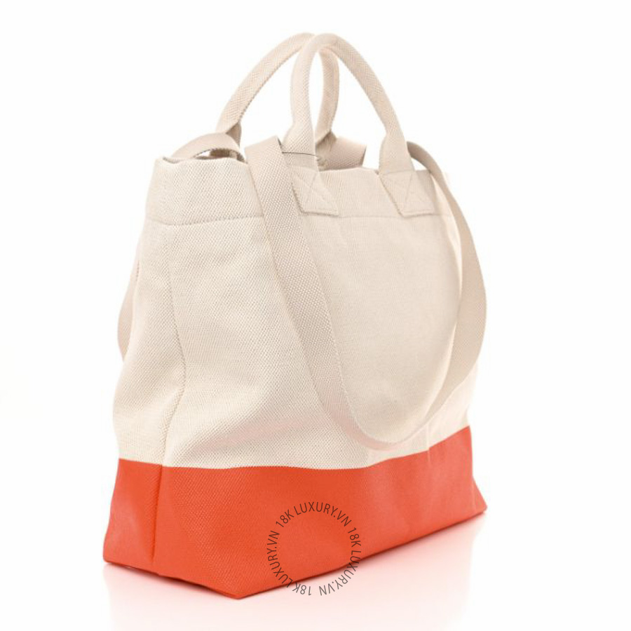 Túi xách Gucci Canvas Logo Embossed Black Tote Natural Orange NFPG574