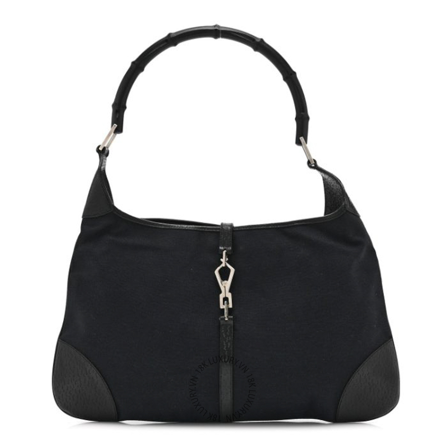 Túi Xách Gucci Canvas Small Jackie O Hobo Black GDCB362