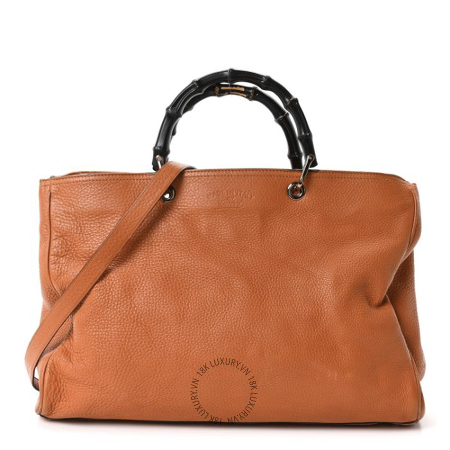 Túi Xách Gucci Cellarius Calfskin Large Bamboo Shopper Tote Orange GDCB424