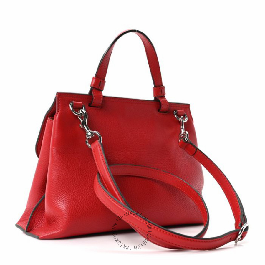 Túi xách Gucci Cellarius Calfskin Small Bamboo Daily Top Handle Bag Hibiscus Red NFPG688