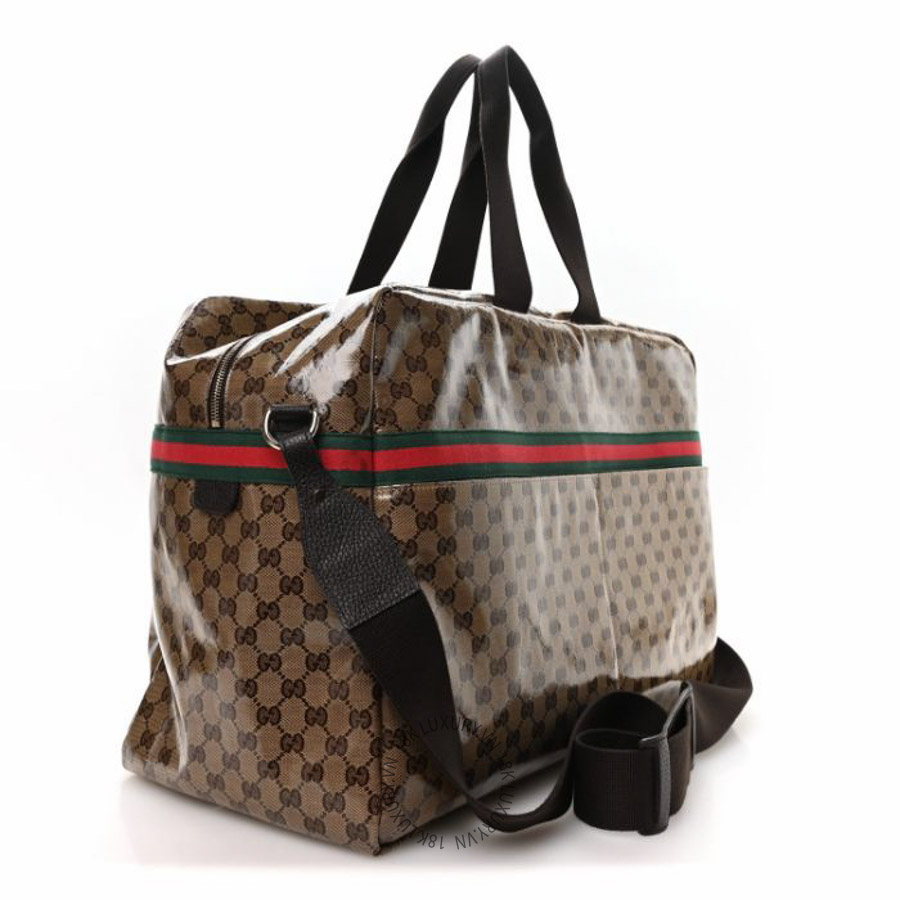 Túi xách Gucci Crystal Monogram Web Large Carry On Duffle Bag Brown NFPG148