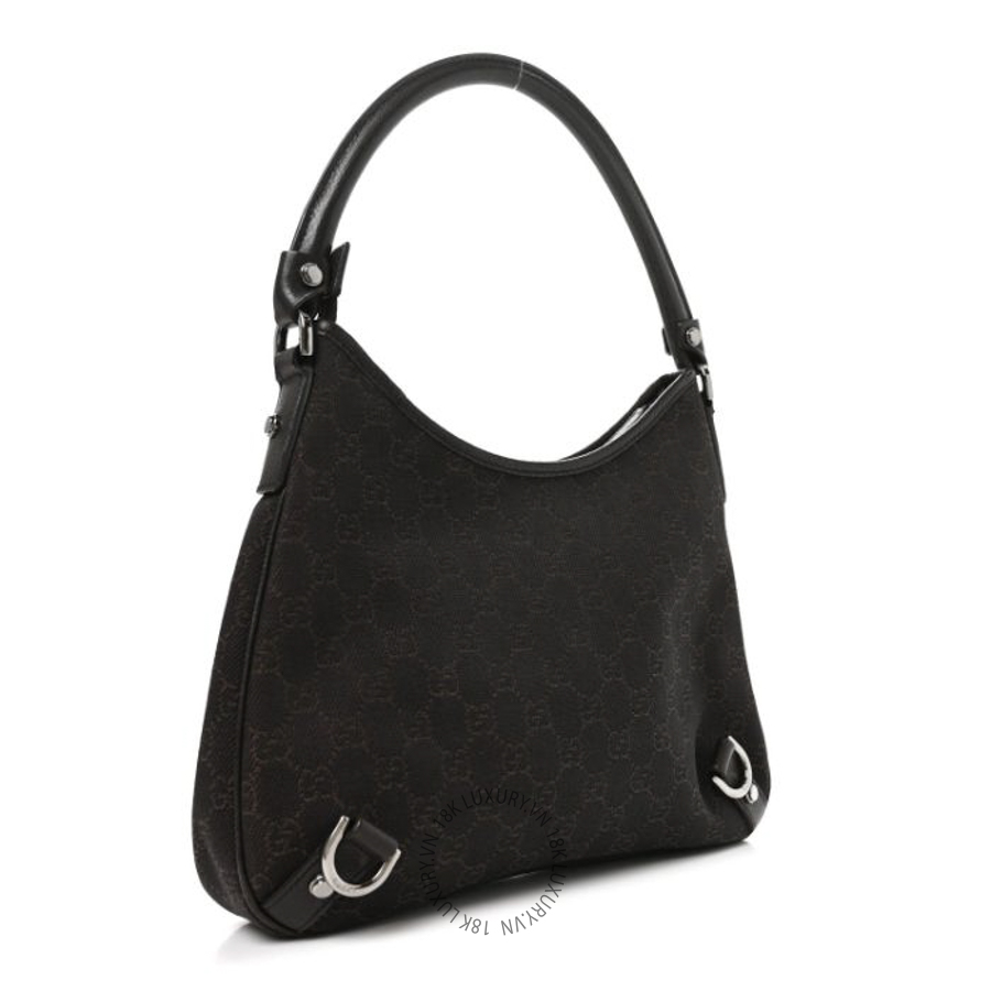 Túi Xách Gucci Denim Monogram Abbey D Ring Hobo Brown GDCB338