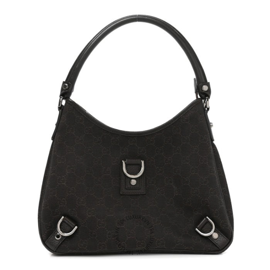 Túi Xách Gucci Denim Monogram Abbey D Ring Hobo Brown GDCB338