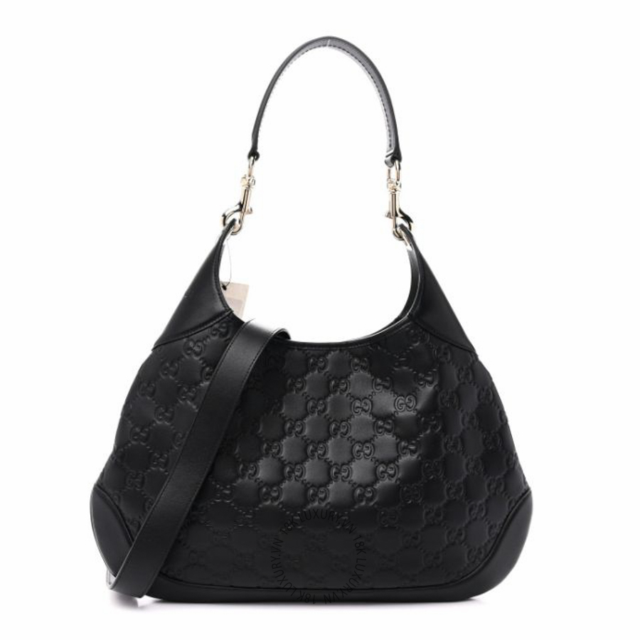 Túi xách Gucci GG Calfskin Embossed B Medium Shoulder Bag Arabella Black NFPG583