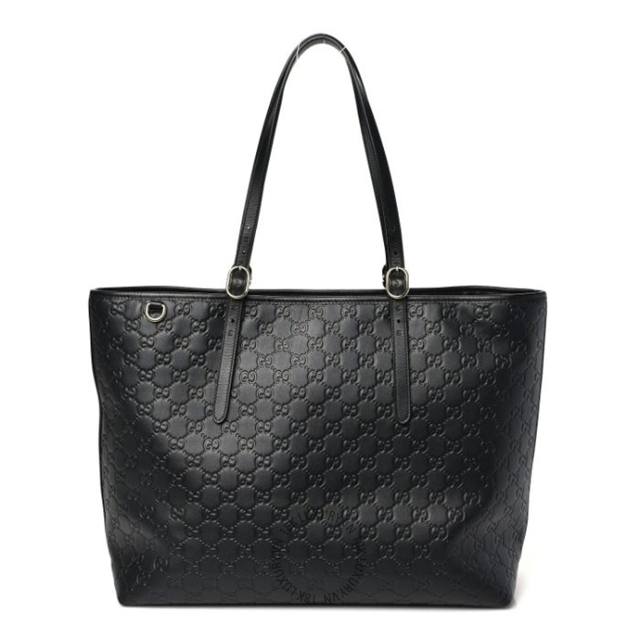 Túi Xách Gucci GG Calfskin Embossed Emblem Large Tote Bag Black GDCB253
