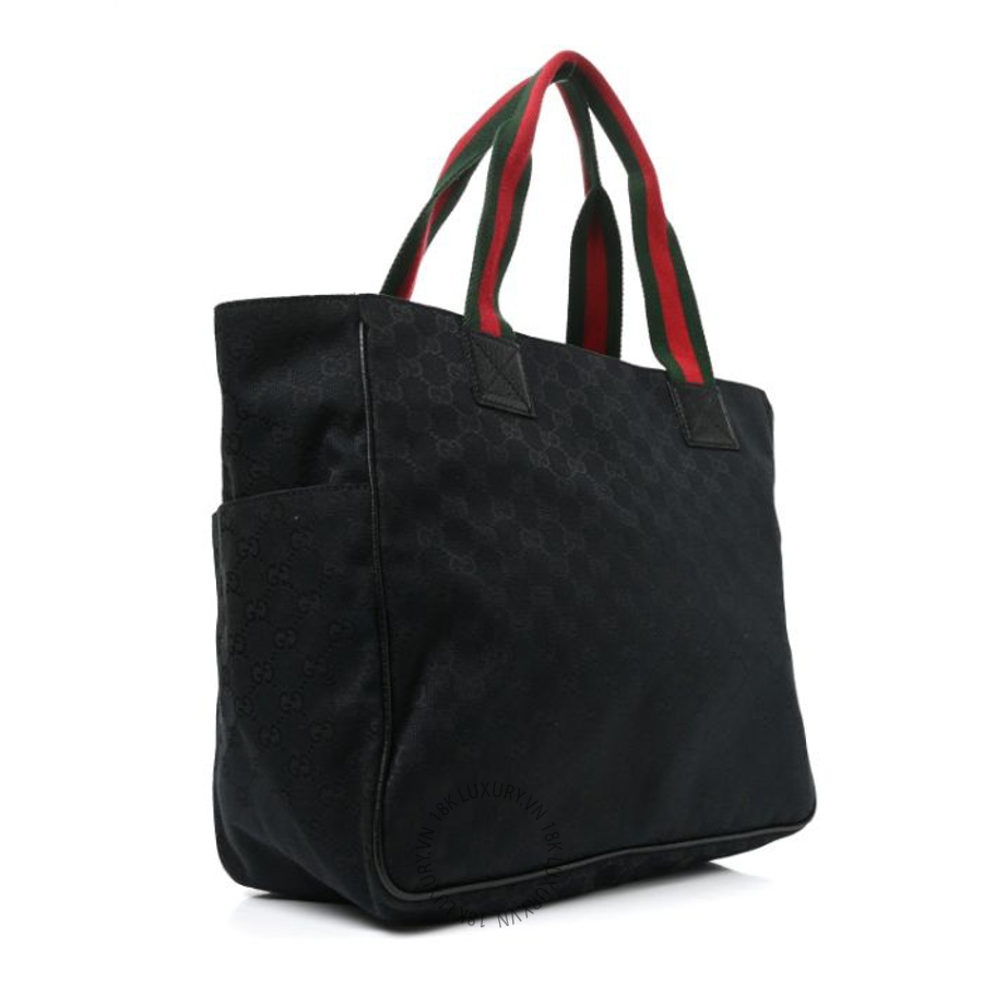 Túi xách Gucci GG Monogram Medium Web Handle Double Pocket Tote Black GGC714