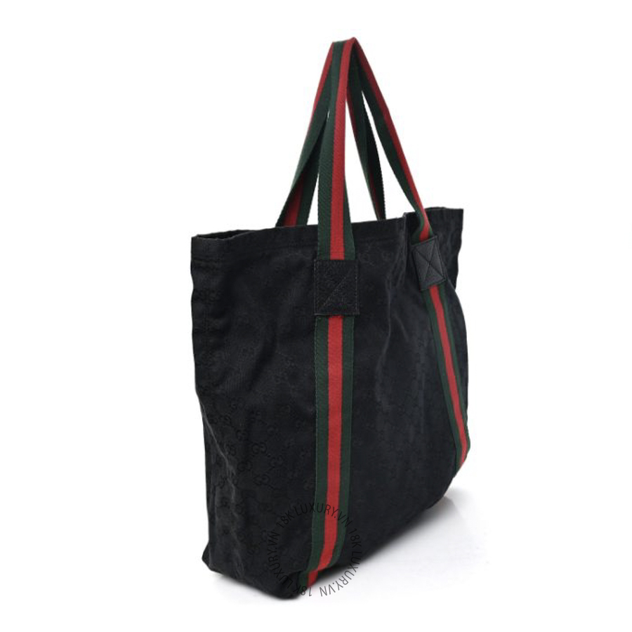 Túi Xách Gucci GG Monogram Medium Web Handle Vertical Tote Black GDCB412