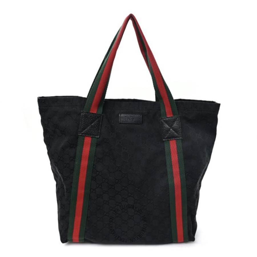 Túi Xách Gucci GG Monogram Medium Web Handle Vertical Tote Black GDCB412