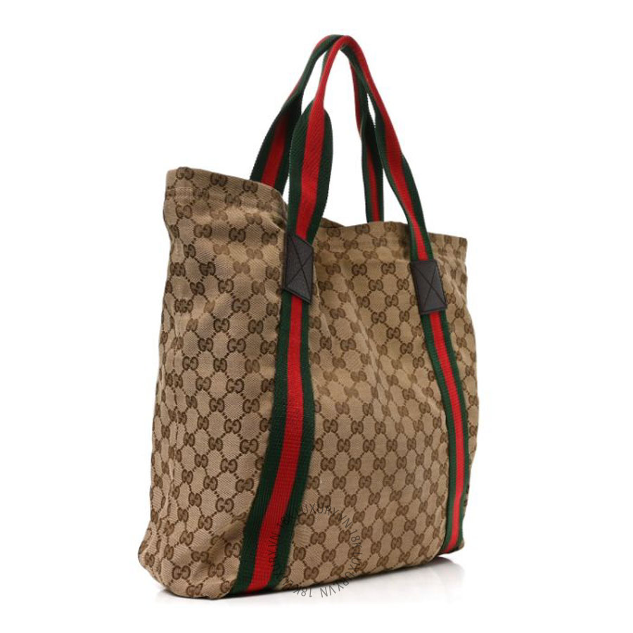 Túi xách Gucci GG Monogram Medium Web Handle Vertical Tote Dark Brown GGC257