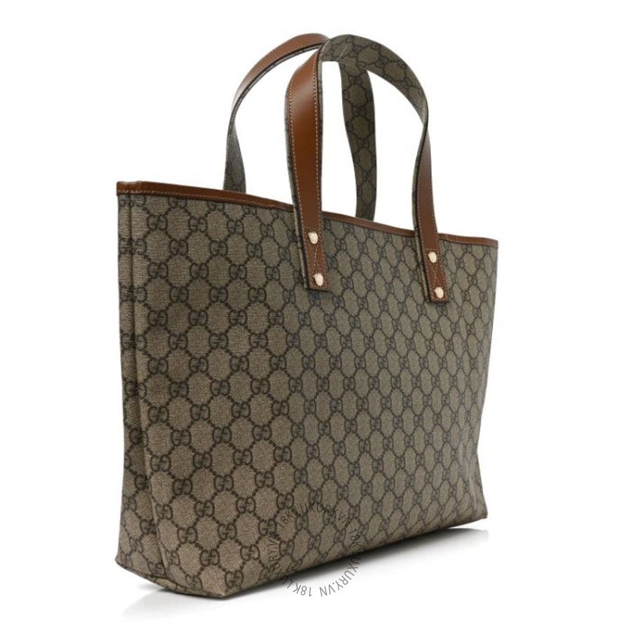 Túi xách Gucci GG Plus Monogram Medium Signature Web Loop Tote Brown GGC508