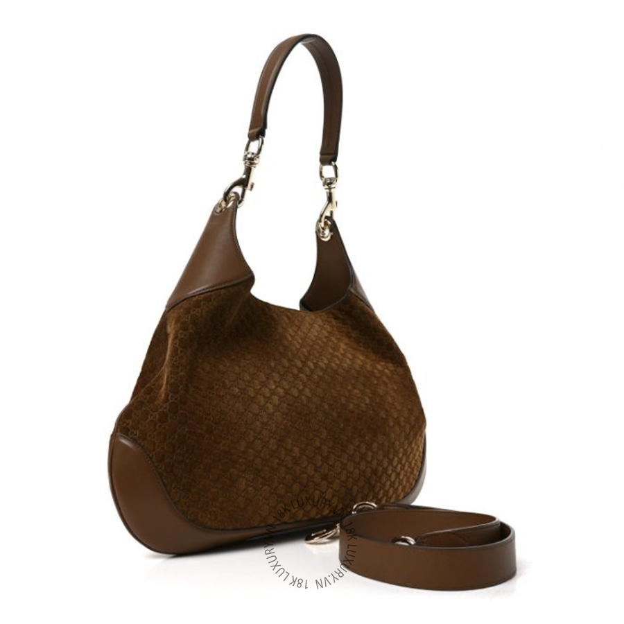 Túi Xách Gucci GG Suede B Medium Shoulder Bag Brown GDCB725