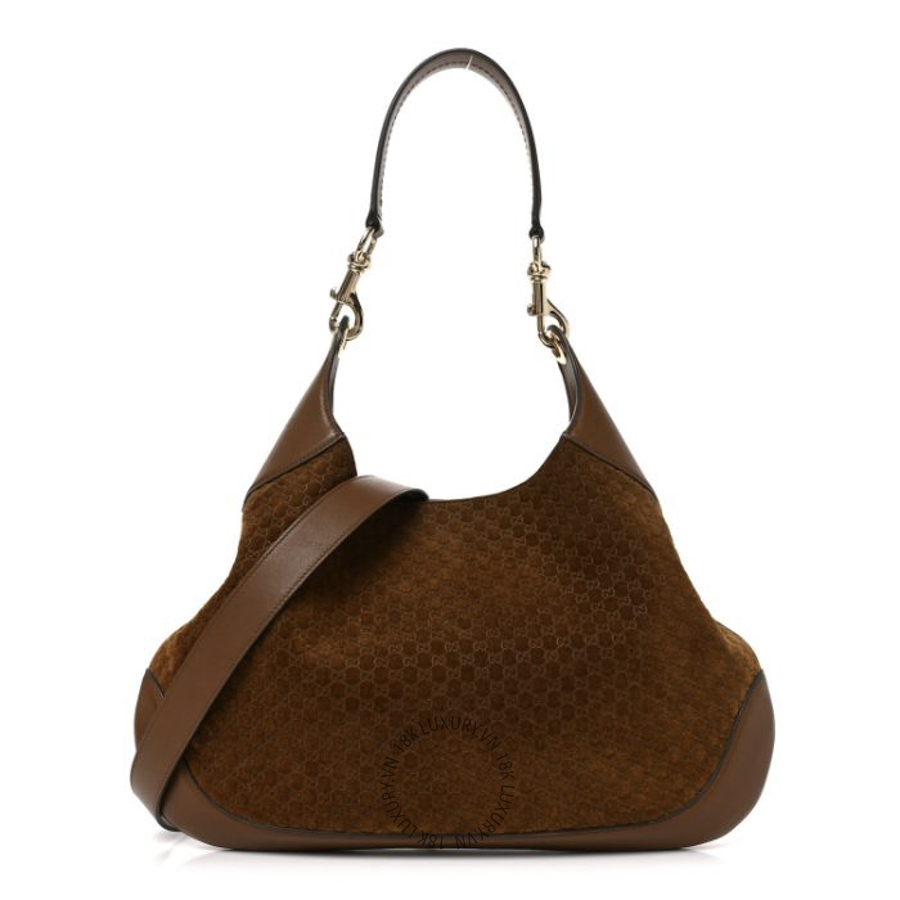 Túi Xách Gucci GG Suede B Medium Shoulder Bag Brown GDCB725