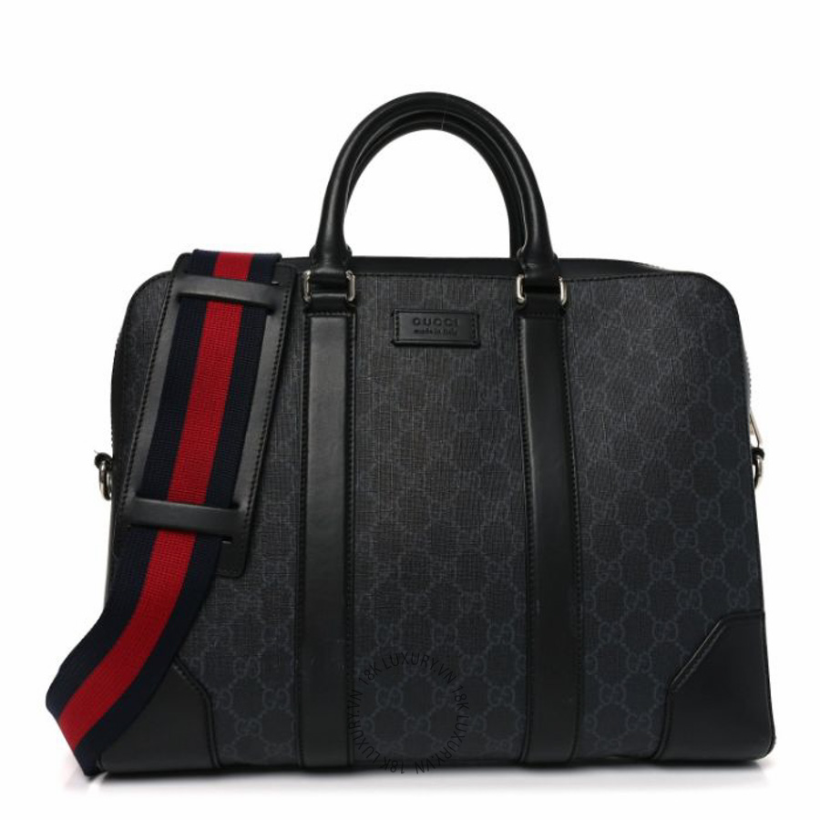 Túi xách Gucci GG Supreme Monogram Appia Calfskin Web Briefcase Black NFPG112