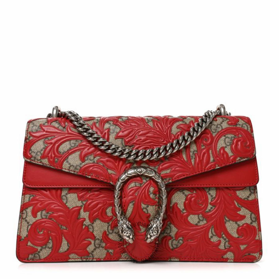 Túi xách Gucci GG Supreme Monogram Arabesque Dionysus Shoulder Bag Hibiscus Red NFPG011