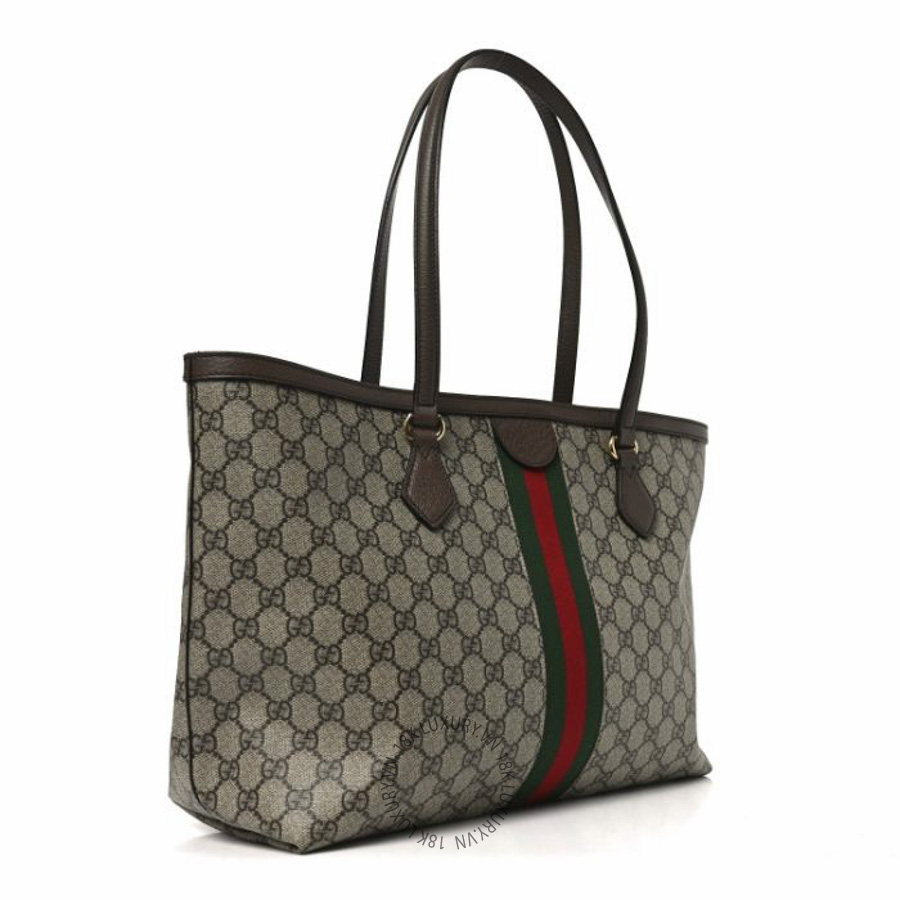 Túi xách Gucci GG Supreme Monogram Medium Ophidia Shopping Tote Brown NFPG714