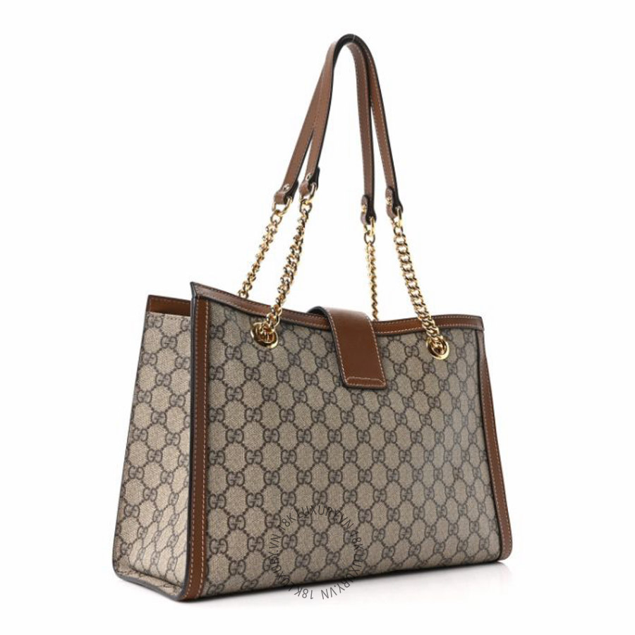 Túi xách Gucci GG Supreme Monogram Medium Padlock Tote Beige Cuir NFPG175
