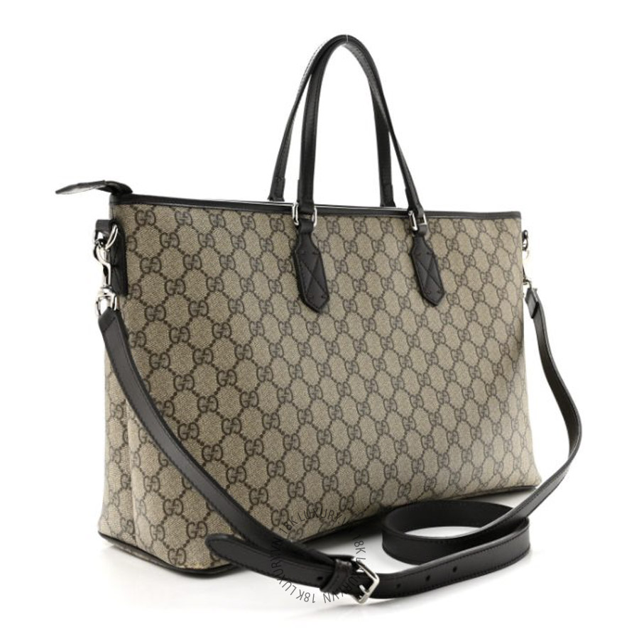 Túi Xách Gucci GG Supreme Monogram Medium Zippered Tote Dark Brown GDCB097