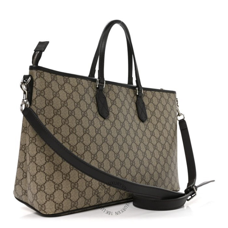 Túi Xách Gucci GG Supreme Monogram Medium Zippered Tote Dark Brown GDCB606