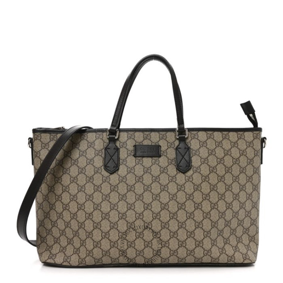 Túi Xách Gucci GG Supreme Monogram Medium Zippered Tote Dark Brown GDCB606