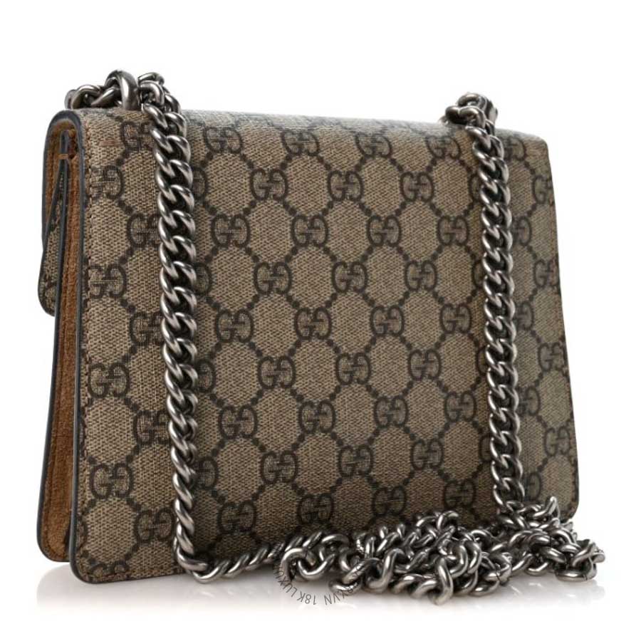 Túi xách Gucci GG Supreme Monogram Mini Dionysus Shoulder Bag Taupe GGC721