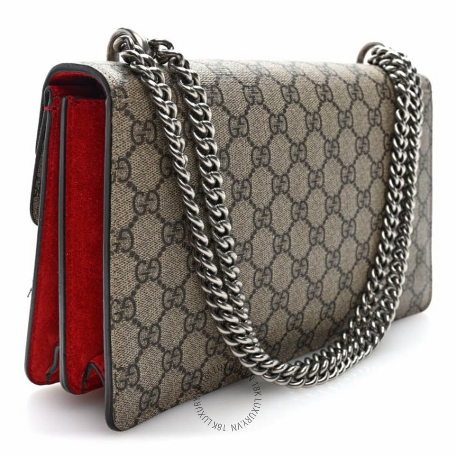 Túi xách Gucci GG Supreme Monogram Small Dionysus Shoulder Bag Red NFPG043