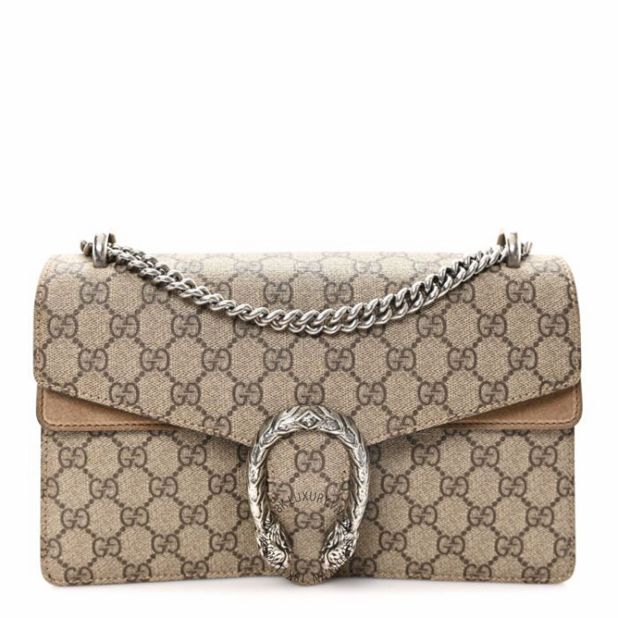 Túi xách Gucci GG Supreme Monogram Small Dionysus Shoulder Bag Taupe NFPG369