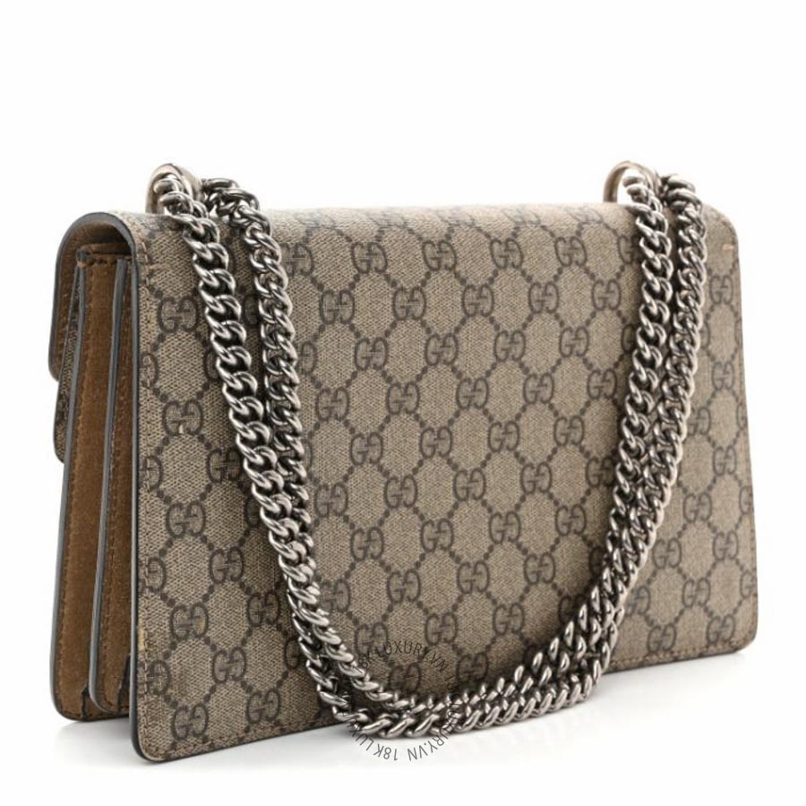 Túi xách Gucci GG Supreme Monogram Small Dionysus Shoulder Bag Taupe NFPG539