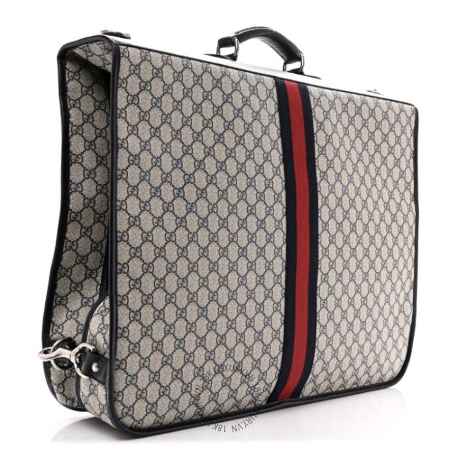 Túi Xách Gucci GG Supreme Monogram Web Savoy Garment Bag Beige Blue GDCB004
