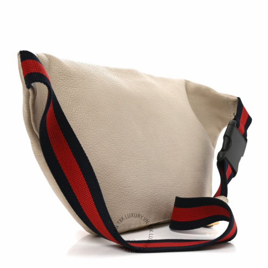 Túi xách Gucci Grained Calfskin Logo Belt Bag White NFPG348