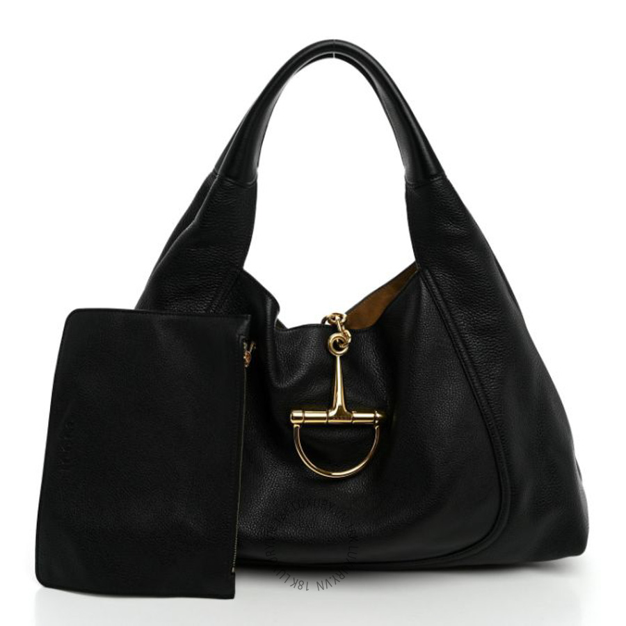 Túi xách Gucci Grained Calfskin Softbit Maxi Shoulder Bag Black GGC342