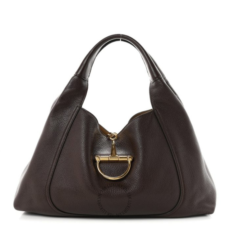 Túi Xách Gucci Grained Calfskin Softbit Maxi Shoulder Bag Dark Brown GDCB480