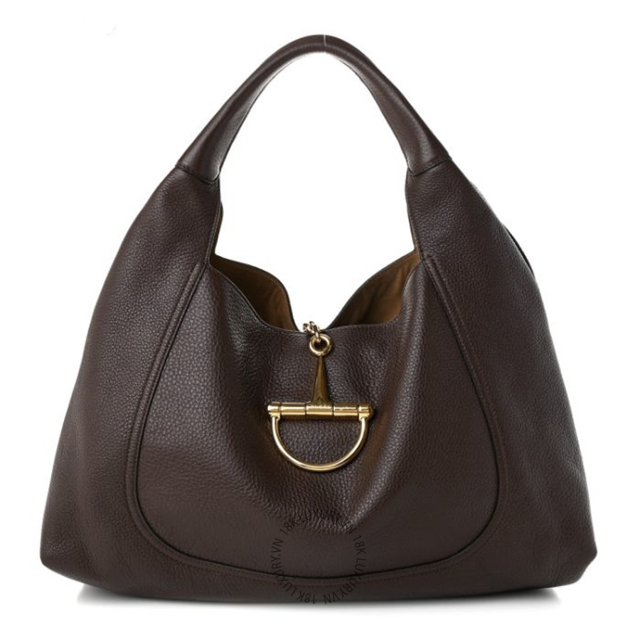 Túi Xách Gucci Grained Calfskin Softbit Maxi Shoulder Bag Dark Brown GDCB570