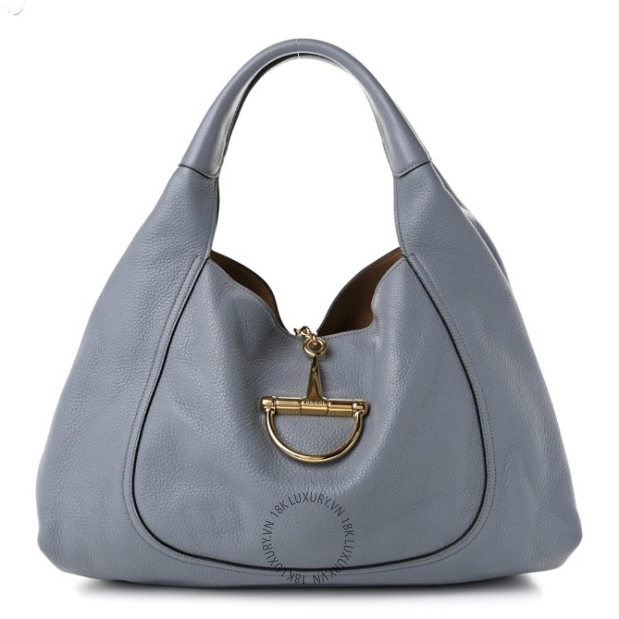 Túi Xách Gucci Grained Calfskin Softbit Medium Shoulder Bag Dusty Blue GDCB471