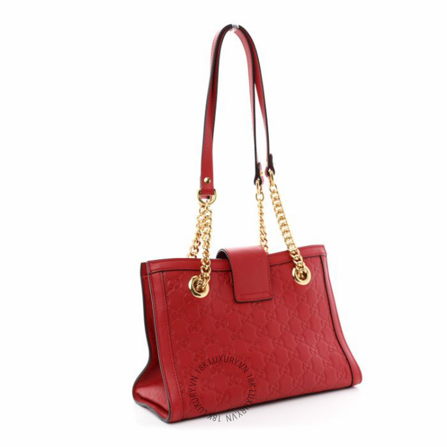 Túi xách Gucci Guccissima Small Padlock Tote Red NFPG525