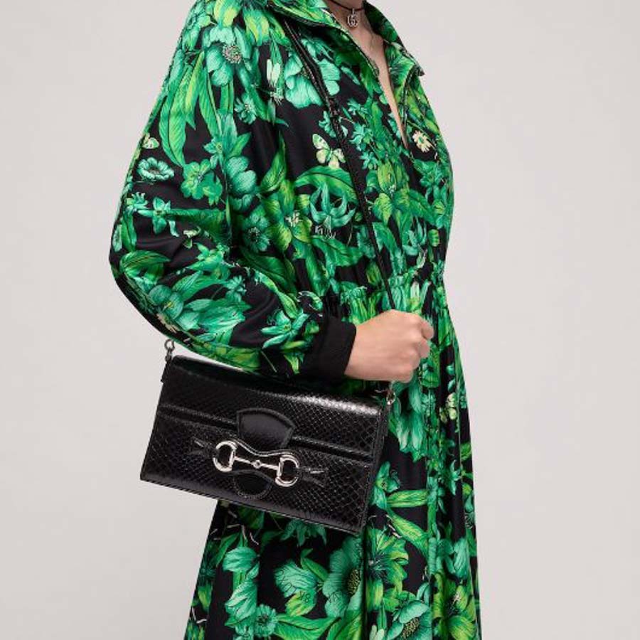 Túi Xách Gucci Horsebit Ristretto python medium shoulder bag A006KQ LJM0G 1000 GFD130
