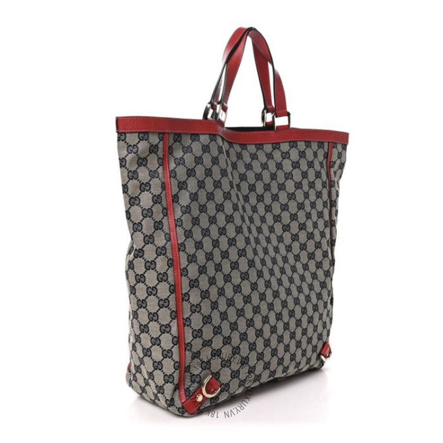 Túi Xách Gucci Monogram Abbey Tote Navy Red GDCB337