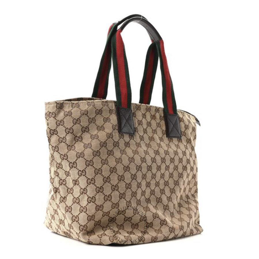 Túi Xách Gucci Monogram Large Web Handle Bucket Tote Dark Brown GDCB590