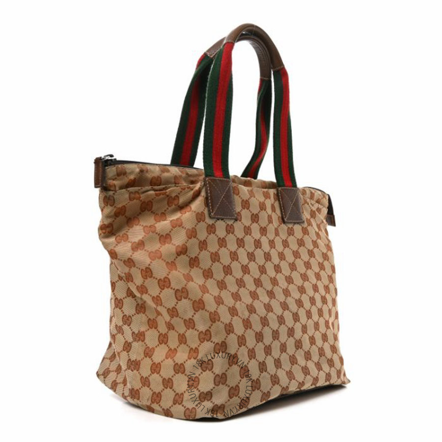 Túi xách Gucci Monogram Large Web Handle Bucket Tote Dark Brown NFPG176
