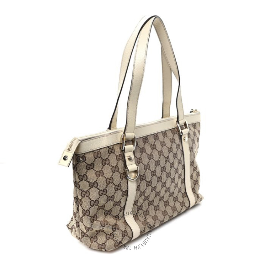 Túi Xách Gucci Monogram Medium Abbey Tote Off White GDCB033