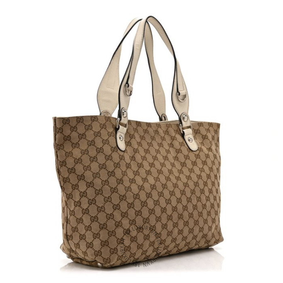 Túi Xách Gucci Monogram Medium Icon Bit Tote Off White GDCB413