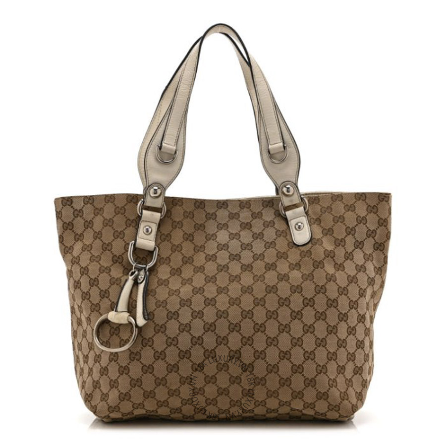 Túi Xách Gucci Monogram Medium Icon Bit Tote Off White GDCB413