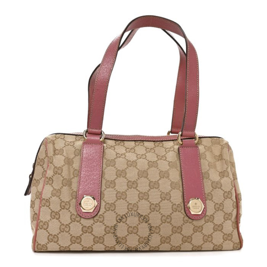 Túi Xách Gucci Monogram Small Charmy Boston Pink GDCB313
