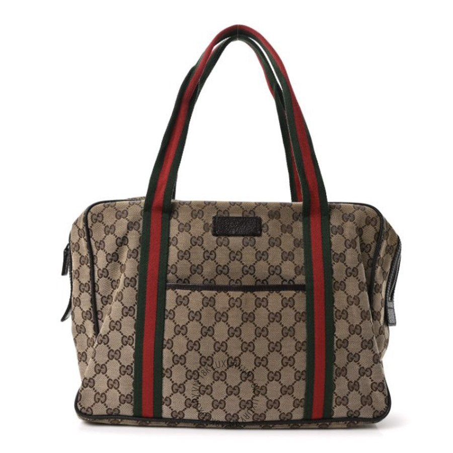 Túi Xách Gucci Monogram Web Carry On Tote Dark Brown GDCB342