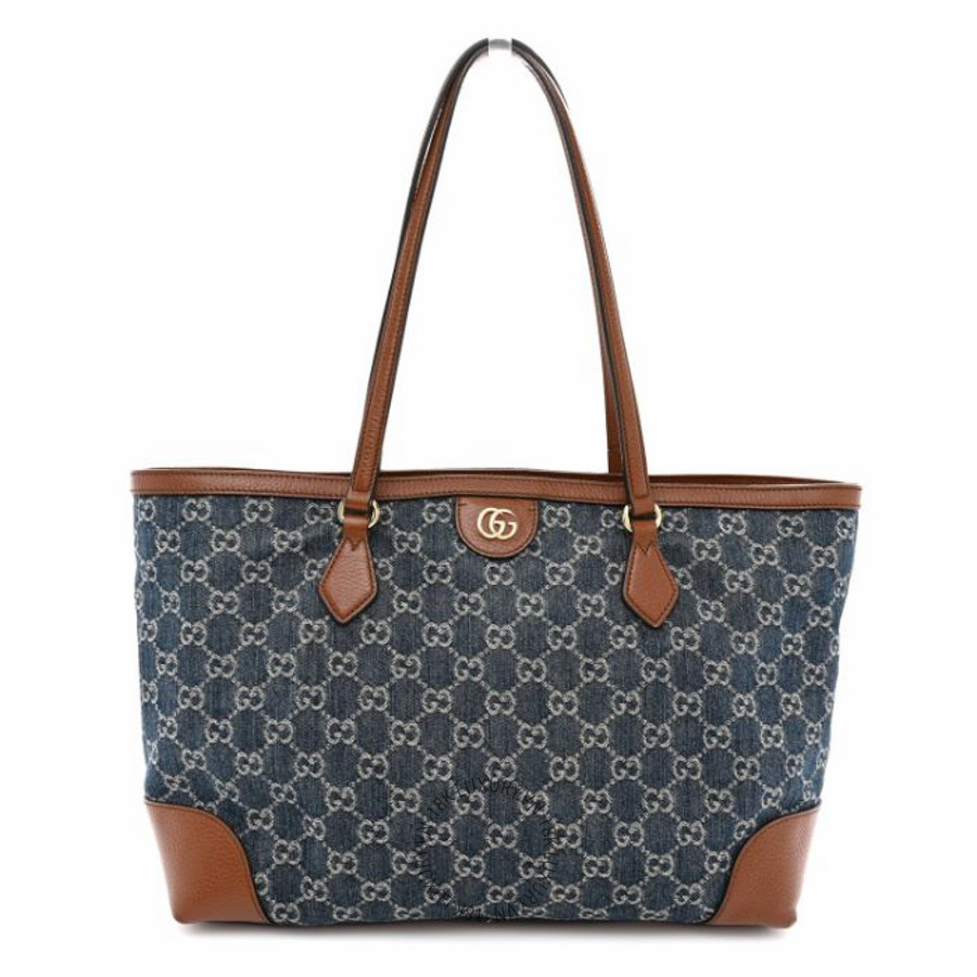 Túi xách Gucci New Denim GG Monogram Medium Ophidia Shopping Tote Blue Tea Cuir NFPG049