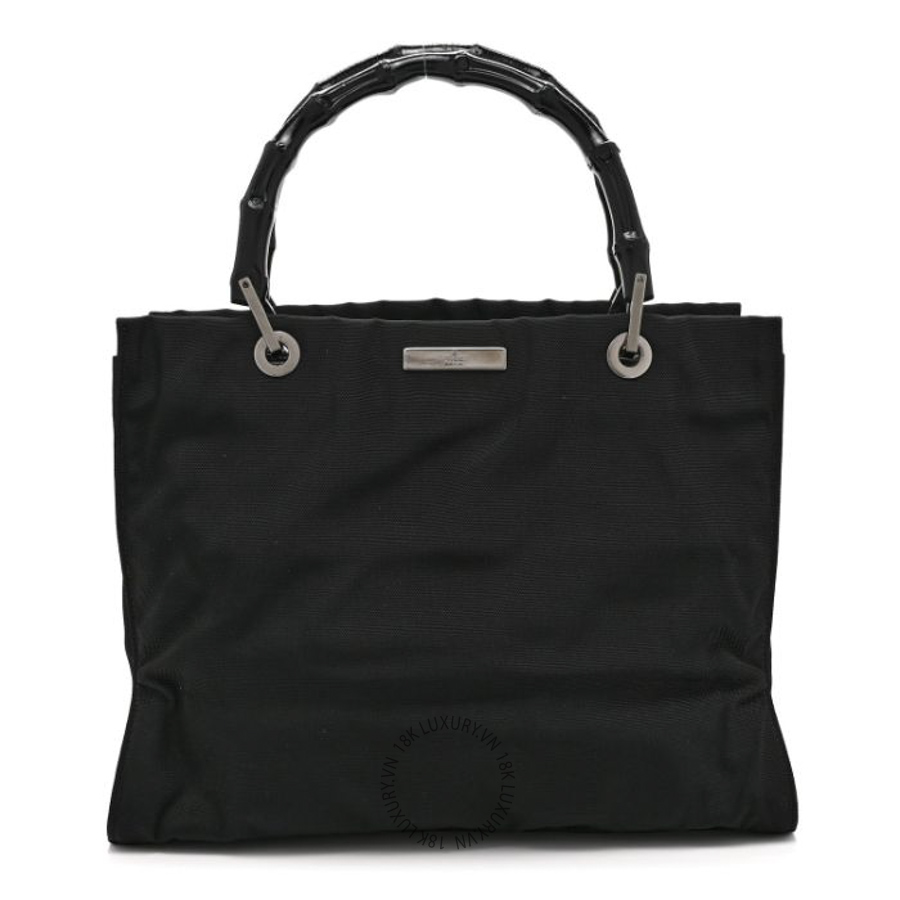 Túi Xách Gucci Nylon Bamboo Handle Bag Black GDCB312