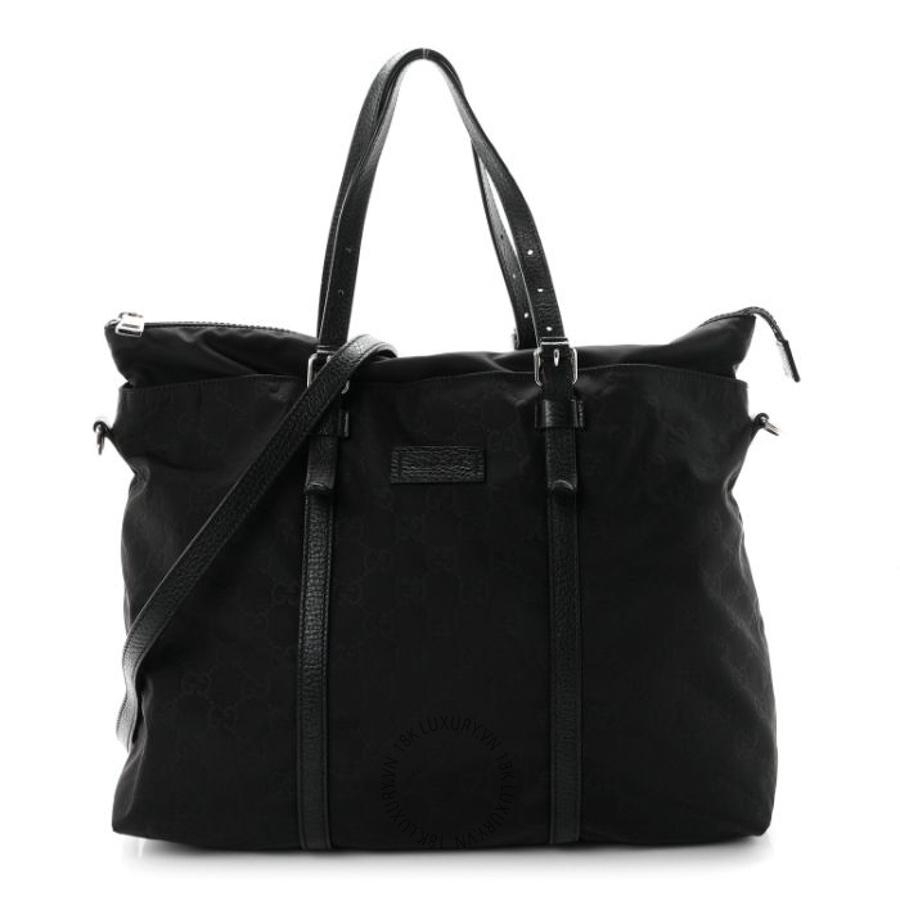 Túi xách Gucci Nylon Monogram Tote Black GGC185