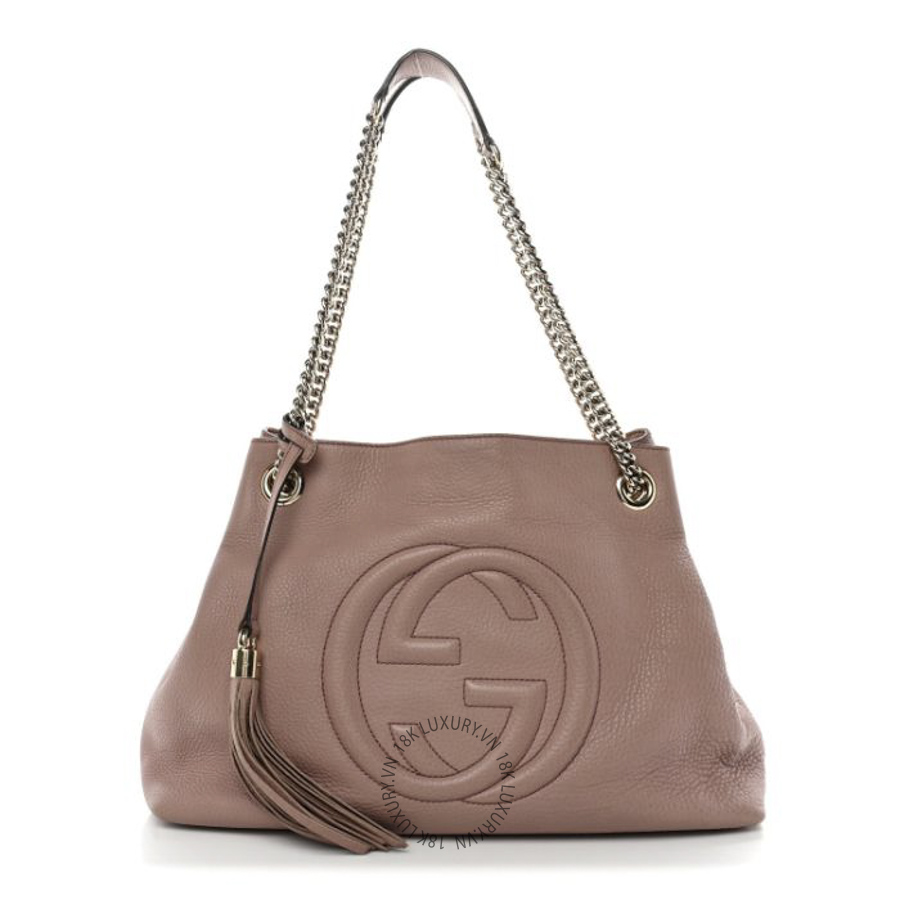 Túi Xách Gucci Pebbled Calfskin Medium Soho Chain Shoulder Bag Antique Rose GDCB706