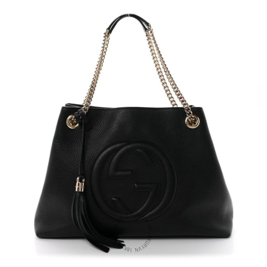 Túi xách Gucci Pebbled Calfskin Medium Soho Chain Shoulder Bag Black GGC143