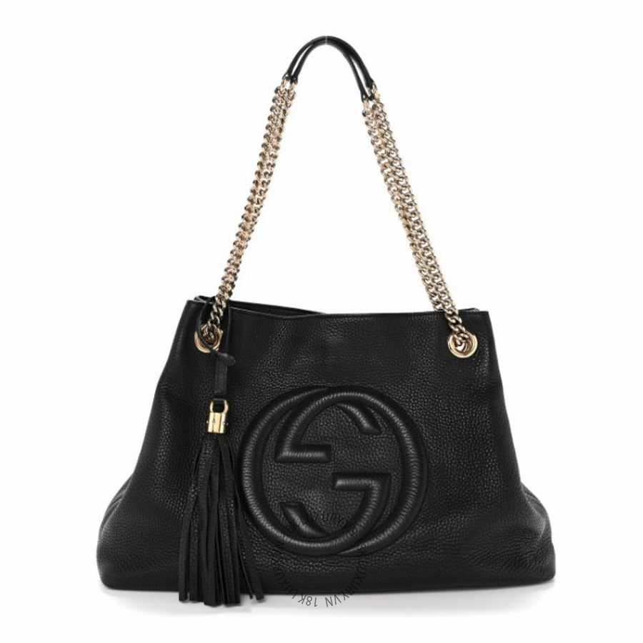 Túi xách Gucci Pebbled Calfskin Medium Soho Chain Shoulder Bag Black NFPG226