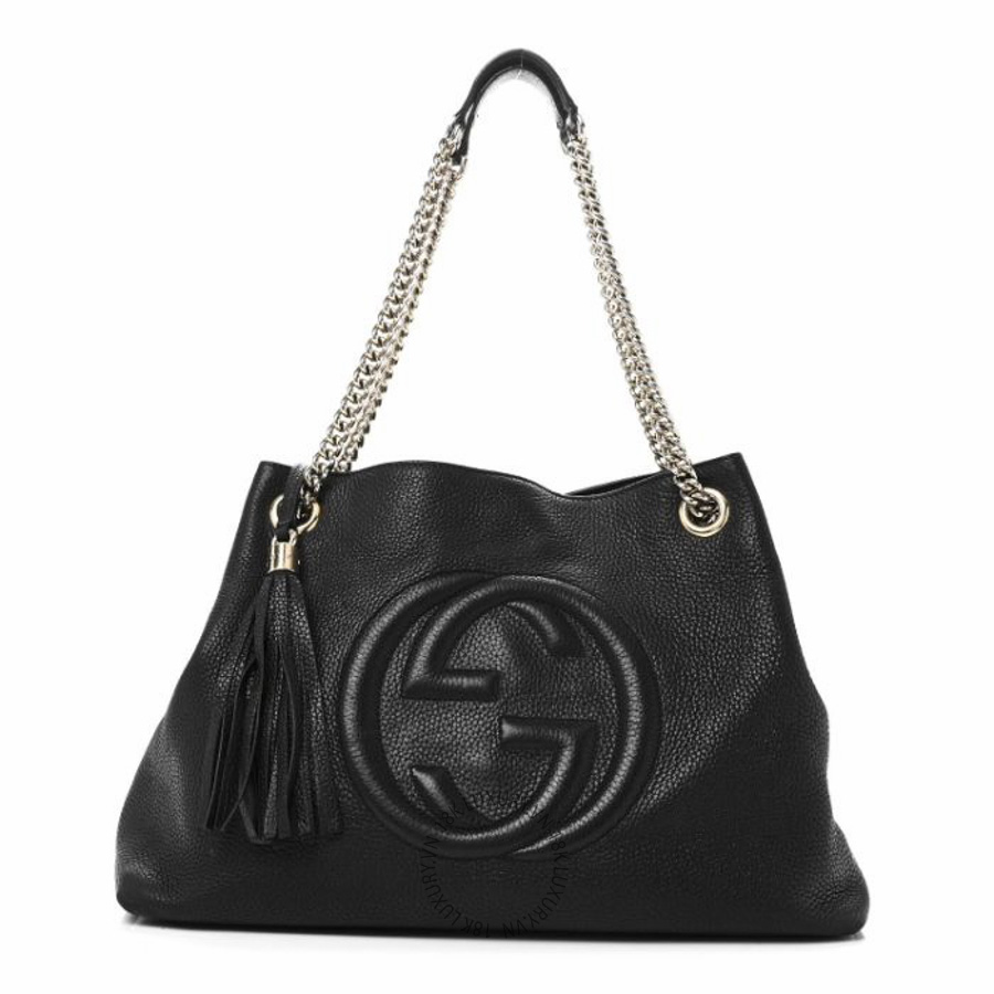 Túi xách Gucci Pebbled Calfskin Medium Soho Chain Shoulder Bag Black NFPG235